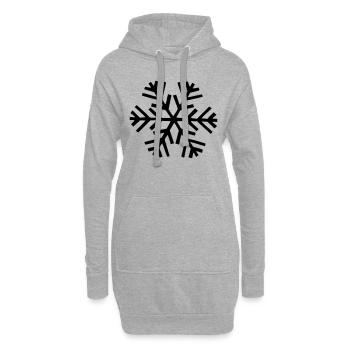 schneeflocke schnee - Hoodie-Kleid - Grau meliert - Vorne