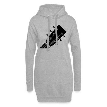 Guitar Head - Sweat-shirt à capuche long Femme - gris chiné - Devant