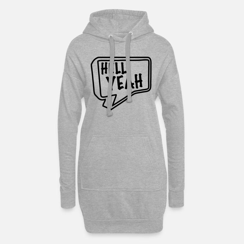 hell yeah - Hoodie-Kleid - Grau meliert