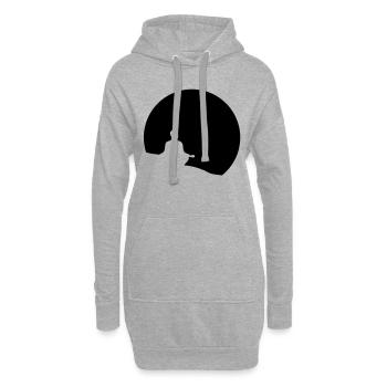 one - Sweat-shirt à capuche long Femme - gris chiné - Devant