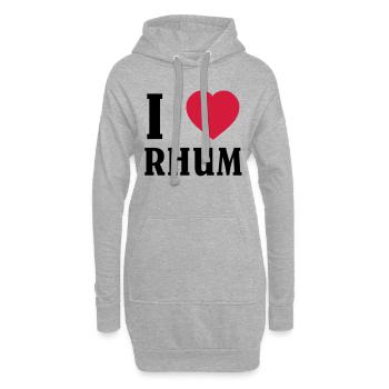 I Love Rhum - Sweat-shirt à capuche long Femme - gris chiné - Devant