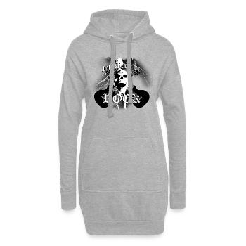 let_there_be_rock_green_sw - Sweat-shirt à capuche long Femme - gris chiné - Devant