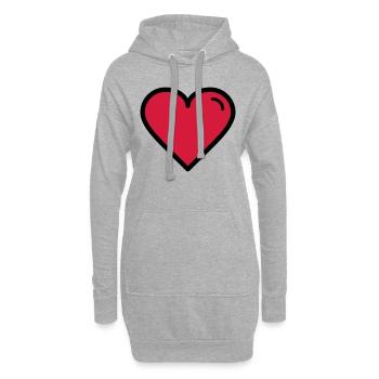 Coeur de valentine - Sweat-shirt à capuche long Femme - gris chiné - Devant