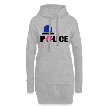 police d - Hoodie Dress - heather grey - Front