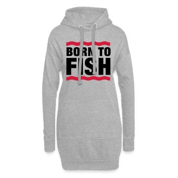 born_to_fish__f2 - Sweat-shirt à capuche long Femme - gris chiné - Devant