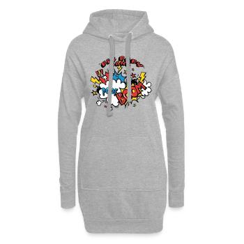 Baby Boom - Explosion - Geburt - Hoodie-Kleid - Grau meliert - Vorne