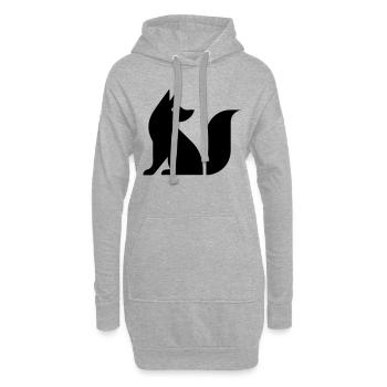 Niedlicher Fuchs Illustration - Hoodie-Kleid - Grau meliert - Vorne