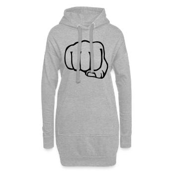 frère poing - boîte - Sweat-shirt à capuche long Femme - gris chiné - Devant