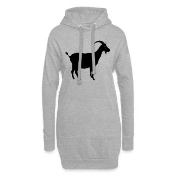 Goat Ram Silhouette - Hoodie-Kleid - Grau meliert - Vorne