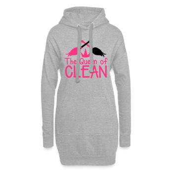 La reine de la mère CLEAN rose chaud avec des - Sweat-shirt à capuche long Femme - gris chiné - Devant
