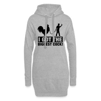 i_got_the_biggest_cock__f1 - Sweat-shirt à capuche long Femme - gris chiné - Devant