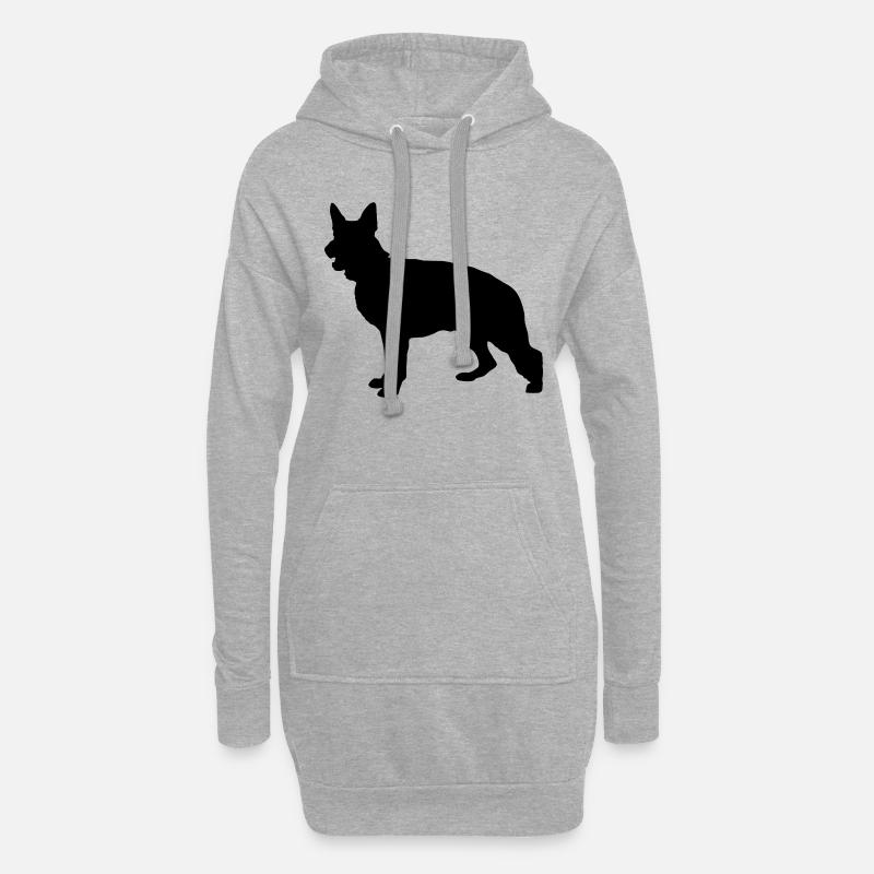 Deutscher Schäferhund - Hoodie-Kleid - Grau meliert
