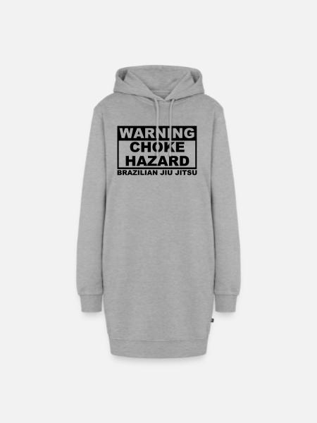 brazilian jiu jitsu bjj warning choke ha - Hoodie-Kleid - Grau meliert