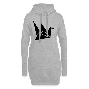 origami kranich - Hoodie-Kleid - Grau meliert - Vorne