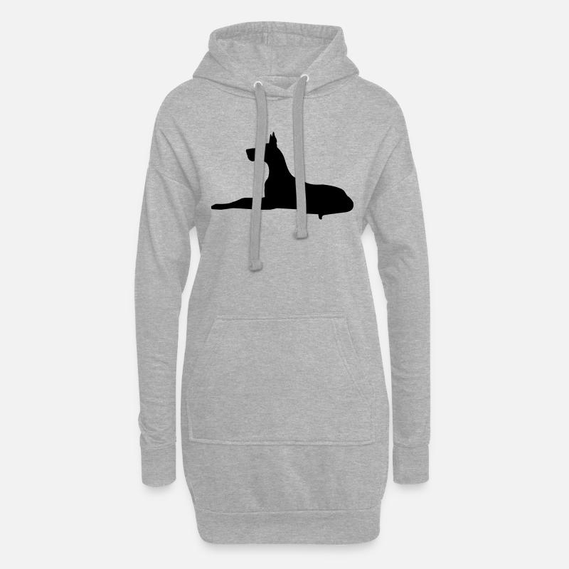 dobermann - Hoodie-Kleid - Grau meliert