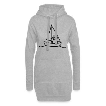 Sailing man - Segelboot - Hoodie-Kleid - Grau meliert - Vorne