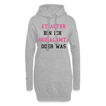 Sozialamt oder Was - Hoodie-Kleid - Grau meliert - Vorne