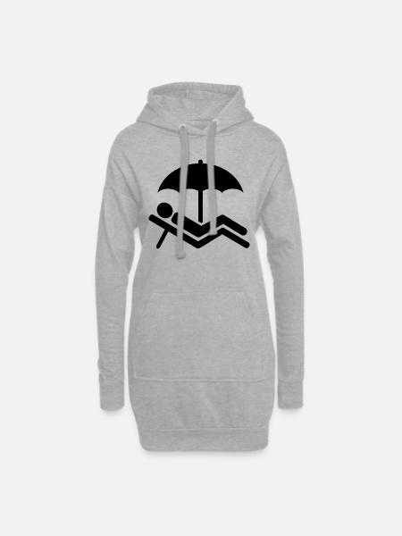 Plage - Sweat-shirt à capuche long Femme - gris chiné
