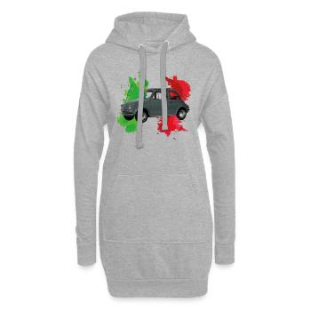 Style italien (500) gris - Sweat-shirt à capuche long Femme - gris chiné - Devant