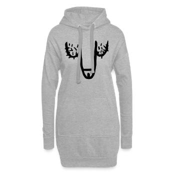 Penis - Hoodie-Kleid - Grau meliert - Vorne