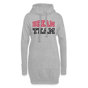 Dream Team - Sweat-shirt à capuche long Femme - gris chiné - Devant