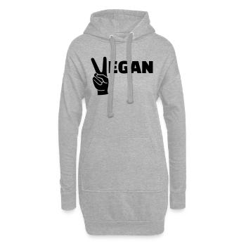 Vegan - Sweat-shirt à capuche long Femme - gris chiné - Devant