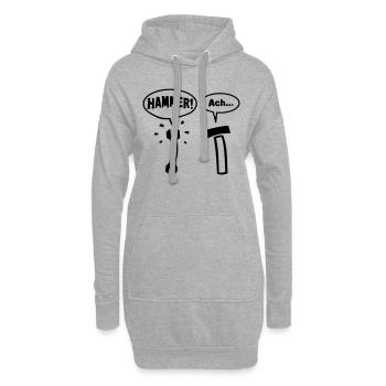 Der Hammer - Hoodie-Kleid - Grau meliert - Vorne