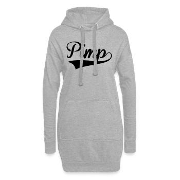pimp retro college baseball style logo - Hoodie Dress - heather grey - Front