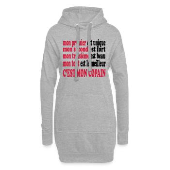 Mon copain est beau - Hoodie-Kleid - Grau meliert - Vorne