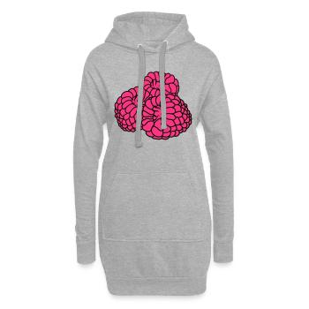 beaucoup de framboises baies délicieux - Sweat-shirt à capuche long Femme - gris chiné - Devant