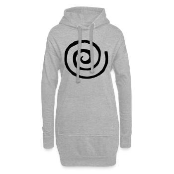 Spirale Linie - Hoodie-Kleid - Grau meliert - Vorne