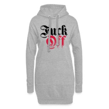 retro deutsch alt schrift german fuck you off text - Hoodie-Kleid - Grau meliert - Vorne