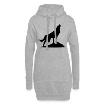 Wolf - Wolkshund (super cheap) - Sweat-shirt à capuche long Femme - gris chiné - Devant