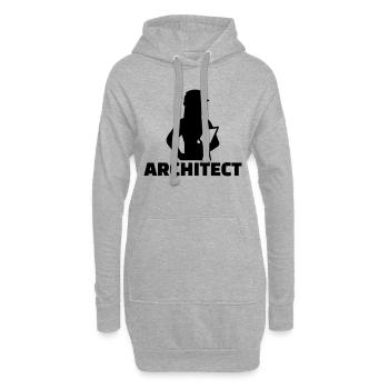 Architecte - Sweat-shirt à capuche long Femme - gris chiné - Devant