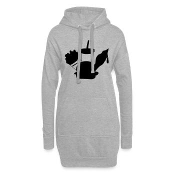 fast food menue eiscreme - Hoodie-Kleid - Grau meliert - Vorne