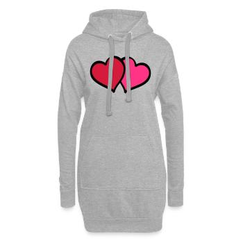 hearts comic - Hoodie-Kleid - Grau meliert - Vorne