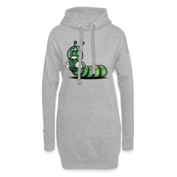 raupe süss liebc apfel - Hoodie-Kleid - Grau meliert - Vorne