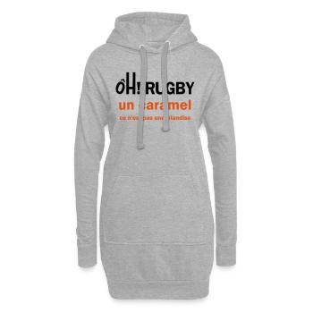 rugby caramel - Sweat-shirt à capuche long Femme - gris chiné - Devant