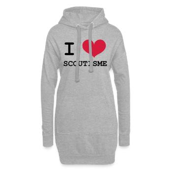 I Love Scoutisme - Sweat-shirt à capuche long Femme - gris chiné - Devant