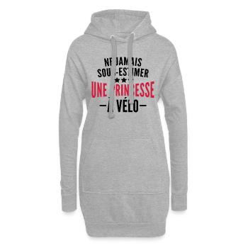 sous estimez une princesse à vélo - humour femme - Sweat-shirt à capuche long Femme - gris chiné - Devant