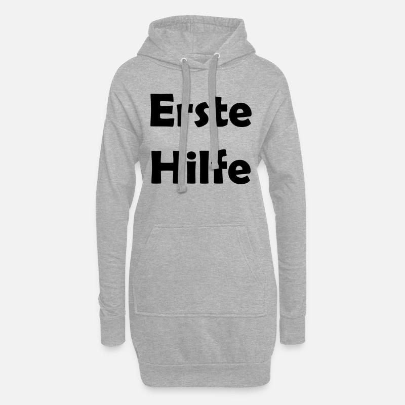 Erste Hilfe - Hoodie-Kleid - Grau meliert