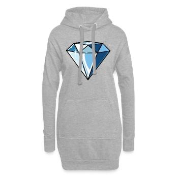 Diamant - Sweat-shirt à capuche long Femme - gris chiné - Devant