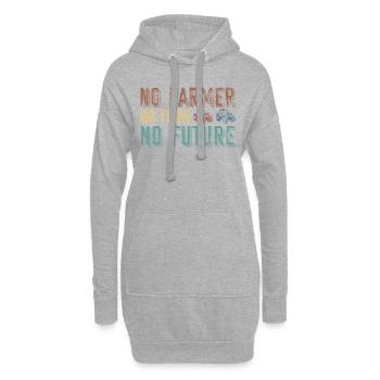 Farmer No Foot No Future- Farmer Traktor - Hoodie-Kleid - Grau meliert - Vorne