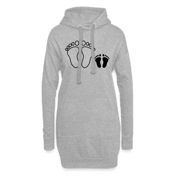 Familien Fußabdruck - Hoodie-Kleid - Grau meliert - Vorne