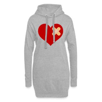 heartpatch - Sweat-shirt à capuche long Femme - gris chiné - Devant