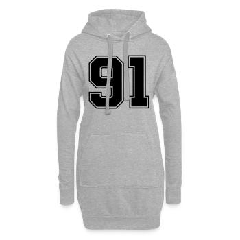 91 - Hoodie-Kleid - Grau meliert - Vorne