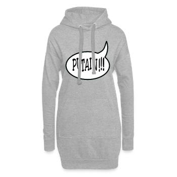 Putain !!! - Sweat-shirt à capuche long Femme - gris chiné - Devant