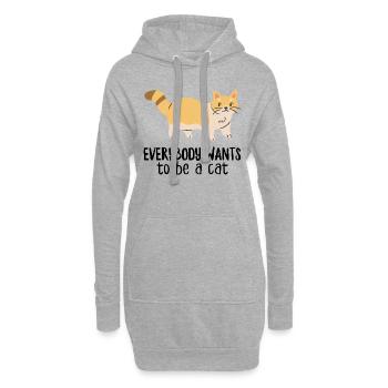 Tout le monde veut être un chat - Sweat-shirt à capuche long Femme - gris chiné - Devant