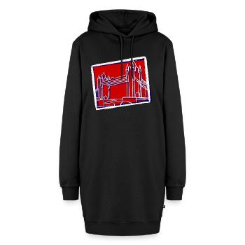 Tower Bridge Illustration - Hoodie-Kleid - Schwarz - Vorne