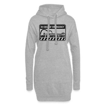 Warnung Save My Guitars - Hoodie-Kleid - Grau meliert - Vorne